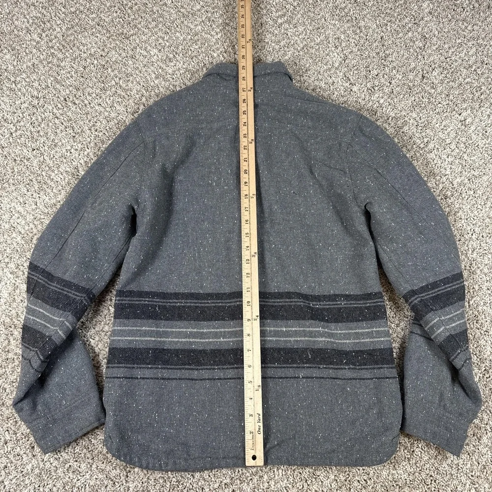Levis Shirt Jacket‎ Mens Large Gray Wool Blend Lined Western Stripe Shacket - Picture 10 of 12
